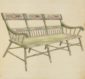 Sheraton Painted Three-Back Settee, 1935/1942.
