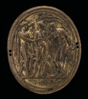 Judgment of Paris. Hera, Athena and Aphrodite with Paris.