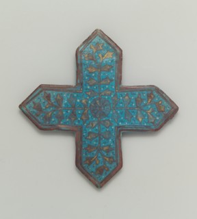 Cross-Shaped Tile, Iran, second half 13th-early 14th century. From the walls of an Ilkhanid palace, mosque, or mausoleum.