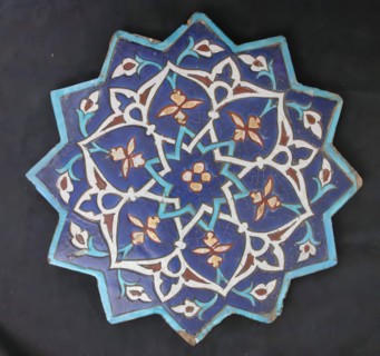 Twelve-Pointed Star-Shaped Tile, Iran, dated A.H. 846/ A.D. 1442-43.