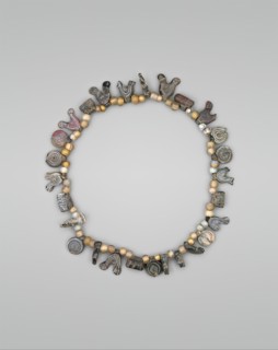 Necklace with Bird, Circle and Cylinder Beads, Iran, 11th-12th century.