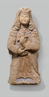 Standing Figure with Feathered Headdress, Iran, 12th-early 13th century.