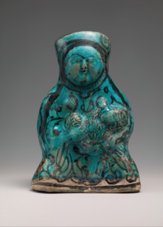Molded Vessel in the Form of a Mother and Child, Iran, 12th-13th century.