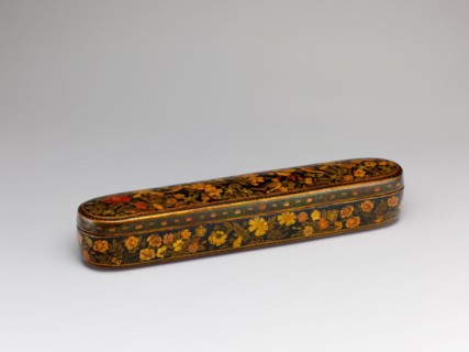 Pen Box with a Europeanizing Landscape, Iran, late 17th-early 18th century. Safavid artist Haji Muhammad.