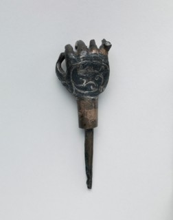 Hand with Niello Decoration, Iran, 11th-12th century. May be a talisman, to protect the bearer.