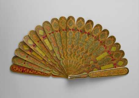 Fan with Poetic Verses, Iran, dated A.H. 1301/A.D. 1883-84. Rhyming couplets by the renowned Persian mystical poet Hafiz