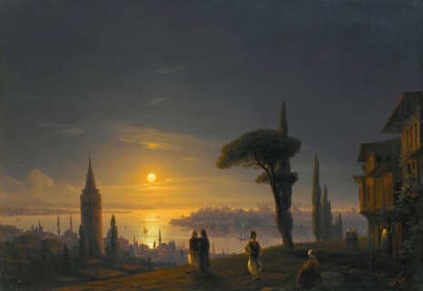 The Galata Tower By Moonlight , 1845. Private Collection.