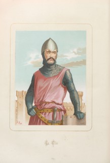 El Cid (Rodrigo Díaz de Vivar). From: Hombres y mujeres ce?lebres de todos los tiempos by Juan Landa, 1875-1877. Private Collection.