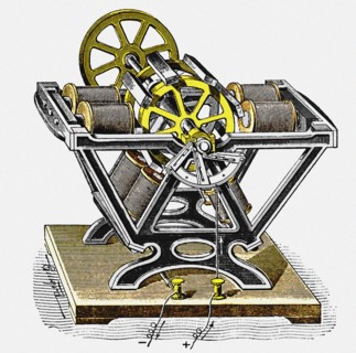 Early electric motor, designed and built by the physicist and engineer Moritz von Jacobi Jacobi (1801-1874). Private Collection.