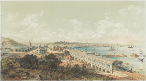 The opening of the state railway from Ljubljana to Trieste on July 27, 1857, 1857. Private Collection.