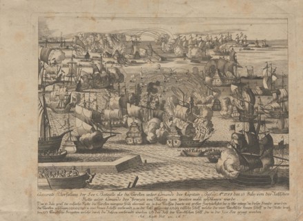 Naval battle between the Russian and Ottoman fleet on July 13, 1788, 1788. Private Collection.