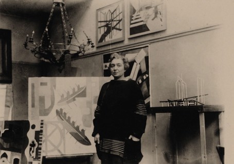 Alexandra Exter in her Paris studio. Private Collection.