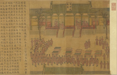 Four Events of the Jingde Reign: Khitan Envoys Visit the Court, ca 1000. Found in the collection of National Palace Museum Taiwan.