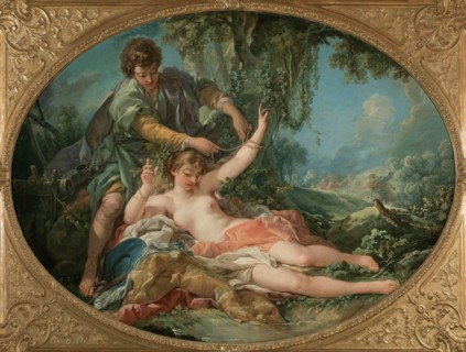 Sylvia freed by Aminta  , 1755. Found in the collection of Banque de France.