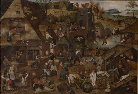 Flemish proverbs, 1607. Found in the collection of Stedelijk Museum Wuyts-Van Campen en Baron Caroly, Lier.