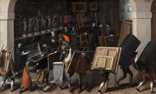 The Confiscation of the Contents of a Painter's Studio, ca 1590. Found in the collection of The Mauritshuis, The Hague.