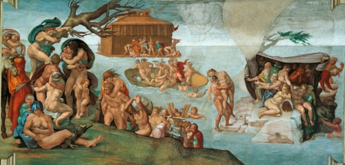 The Deluge (Sistine Chapel ceiling in the Vatican), 1508-1512. Found in the collection of The Sistine Chapel, Vatican.