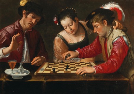 Chess players, 17th century. Private Collection.