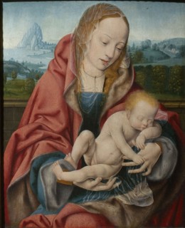 The Virgin with the Sleeping Child, ca 1510-1520. Found in the collection of Szepmuveszeti Muzeum, Budapest.