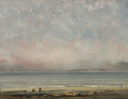 The beach at Trouville, ca 1865. Found in the collection of Association Peindre en Normandie, Caen.