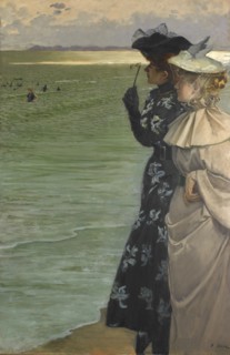 Bathing time at the seaside (L'heure du bain au bord de la mer), 1896. Found in the collection of Musée de la Corderie Vallois.