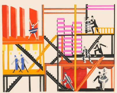 Scenic design from the portfolio Décors de Théâtre, 1930. Private Collection.