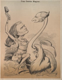 Richard Wagner as Swan and Cosima Wagner as Leda (Cover of "Die Bombe"), 1875. Private Collection.