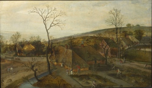 The Four Seasons: Spring, 1577. Found in the collection of Szepmuveszeti Muzeum, Budapest.