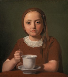 Little Girl, Elise Købke, with a Cup in front of her, 1850. Found in the collection of Statens Museum for Kunst, Copenhagen.