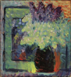 Large still life (Lilac bouquet in vase), 1936. Private Collection.