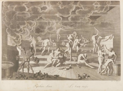 A Russian bathhouse. Les peuples de la Russie ou description des moeurs by Charles de Rechberg, 1811-1812. Private Collection.