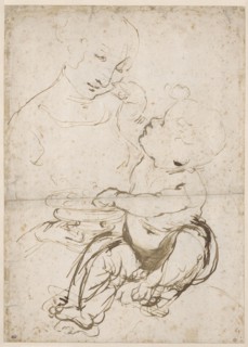 Study for the Madonna with a Fruit Bowl, ca 1478. Found in the collection of Musée du Louvre, Paris.