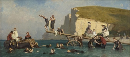 Bathers at Étretat, c. 1858. Found in the collection of Association Peindre en Normandie, Caen.