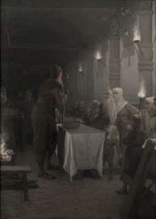 Frithiof's Saga: Frithiof at the court of King Ring, 1880s. Found in the collection of Nationalmuseum Stockholm.