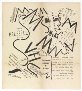 Parole consonanti vocali numeri in Libertà. (I paroliberi Futuristi), 1915. Private Collection.
