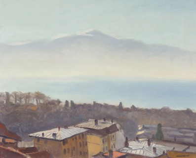 The roofs of Ouchy and Lake Geneva, 1936. Private Collection.