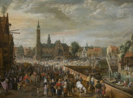 View of the Grote Markt in Lier, Early 17th cen. Found in the collection of Stedelijk Museum Wuyts-Van Campen en Baron Caroly, Lier.