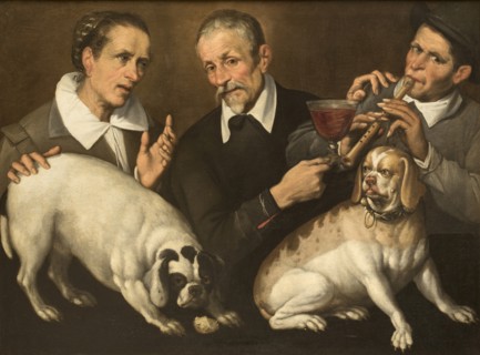 Zufolo player, 1585-1590. Found in the collection of Galleria Nazionale d'Arte Antica, Rome.
