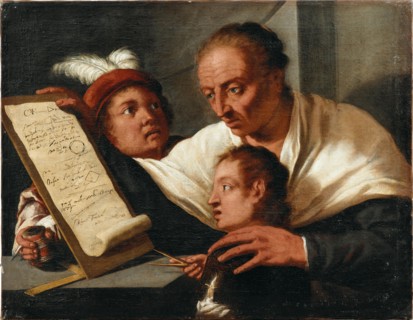 A teacher with two schoolboys, after 1650. Private Collection.