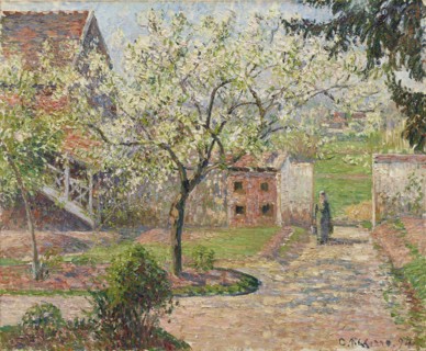 Plum Trees in Blossom, Éragny. The Painter's Home, 1894. Found in the collection of Ordrupgaard Museum, Charlottenlund.