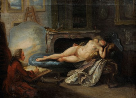 L'Académie particulière , 1755. Found in the collection of Musée des Beaux-Arts, Strasbourg.