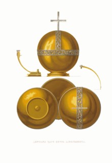 Globus cruciger of Tsar Peter I. From the Antiquities of the Russian State, 1849-1853. Private Collection.