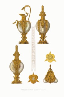 Moother-of-pearl Lavabo. From the Antiquities of the Russian State, 1849-1853. Private Collection.