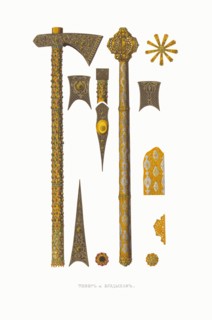 Battle Axe and Buzdygan. From the Antiquities of the Russian State, 1849-1853. Private Collection.