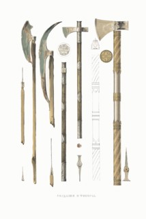 Bardiches and battle axes. From the Antiquities of the Russian State, 1849-1853. Private Collection.