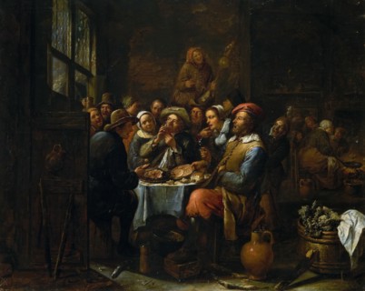 Interior of a Tavern, c. 1650-1660. Found in the collection of Galleria Borghese, Rome.