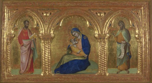 The Madonna of Humility with Saints Mark and John, 1365-1370. Found in the collection of National Gallery, London.