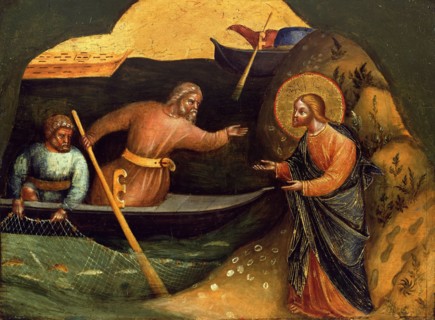 Calling of the Apostles Peter and Andrew (Predella Panel), ca 1370. Found in the collection of Staatliche Museen, Berlin.