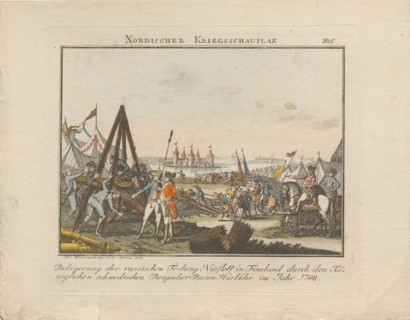 Siege of the Russian fortress Nyslott in Finland, 1788. Private Collection.