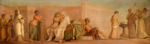 A Copy Of The Aldobrandini Marriage, 1838. A copy of an Ancient Roman fresco on display in the Vatican.